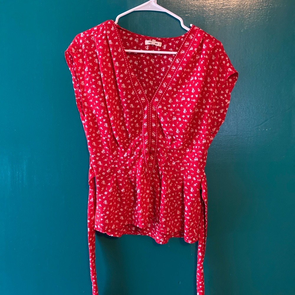 Pretty red floral shirt